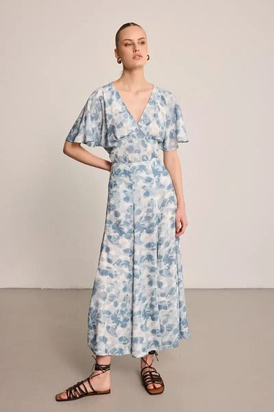 Gusto Fusta lungă din viscoză Butterfly Collection - Albastru