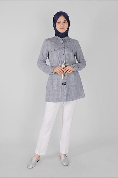 Alvina Checkered Buttoned Tunic 41628