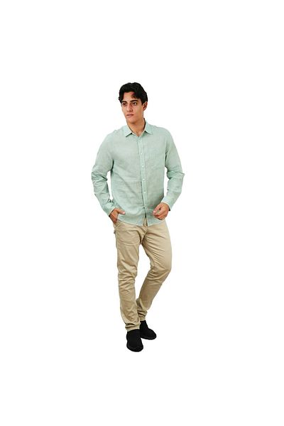 Giordano Men's Linen Cotton Poplin Shirt