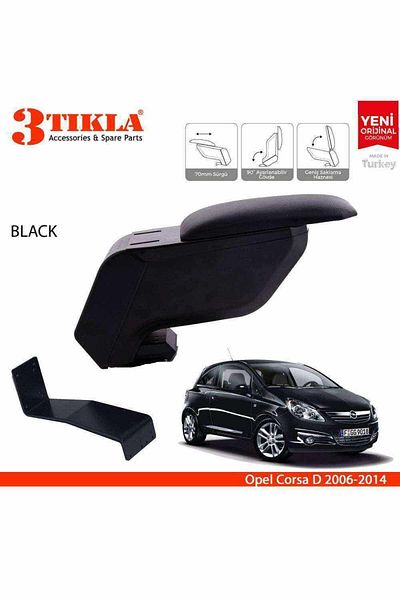 3 Tıkla Opel Corsa D 2006-2014 Black Armrest Armrest with Non-Pierced Steel Legs