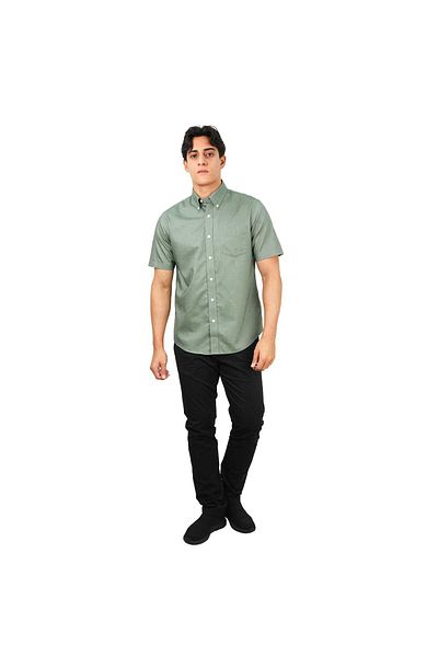 Giordano Men's Wrinkle Free Cotton Oxford Short Sleeve Shirt