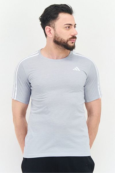 adidas Men Sportswear Fit Short Sleeves Running T-shirt, Grey