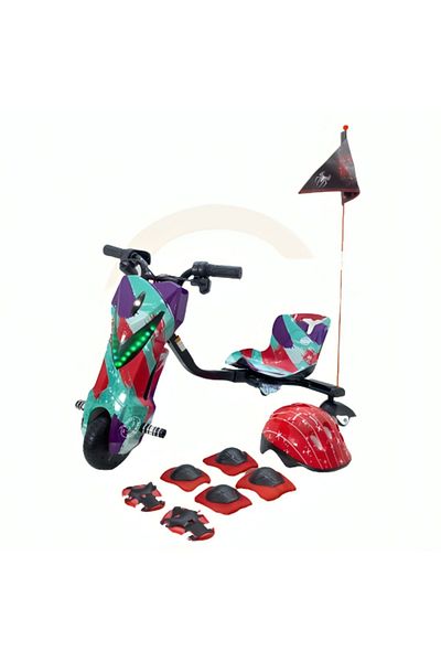 Generic Electric Drift Scooter | Small | 36 Volt | Purple, Red & Blue | 3 Wheels