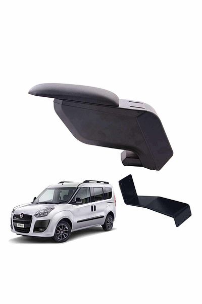 3 Tıkla Fiat Doblo 2012 Black Armrest with Steel Legs Without Piercing