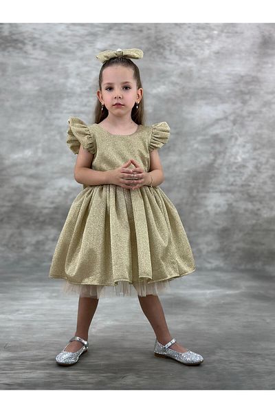 STELLA BUTİK Girl's Festive Glitter Dress
