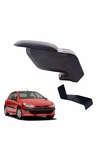 3 Tıkla Peugeot 206 2000 Black Armrest Armrest with Steel Foot Without Piercing