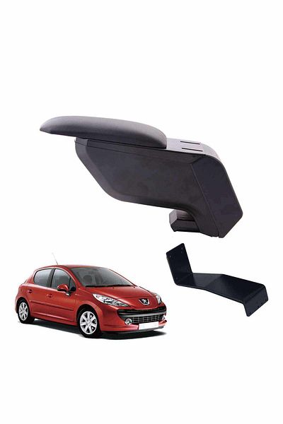 3 Tıkla Peugeot 207 2006 Black Armrest Armrest with Steel Foot Without Piercing