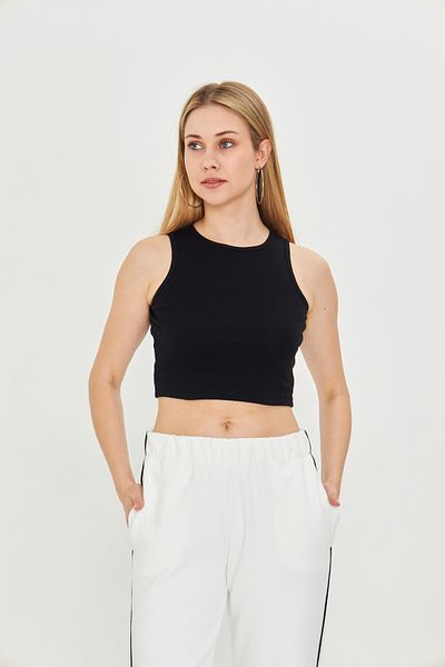 Dİ GİYİM Black-White 2 Pack Fitted/Fitted Crop