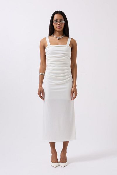 leyla sanat sanata yeni bir bakış açısı Leyla Art Art a New Perspective Slit Detail Back Low-Cut Dress