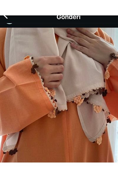 Nimet Abla Butik Hand Embroidered Prayer Robe Suit