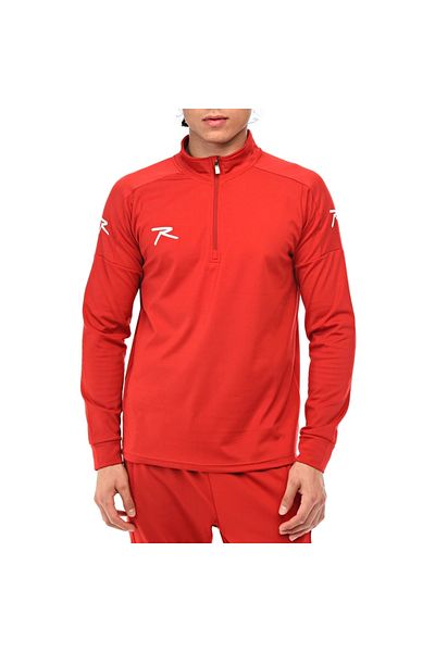 raru Half Zipper Top Sister Red