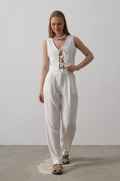 MODAVERA Tie-Up Vest - White