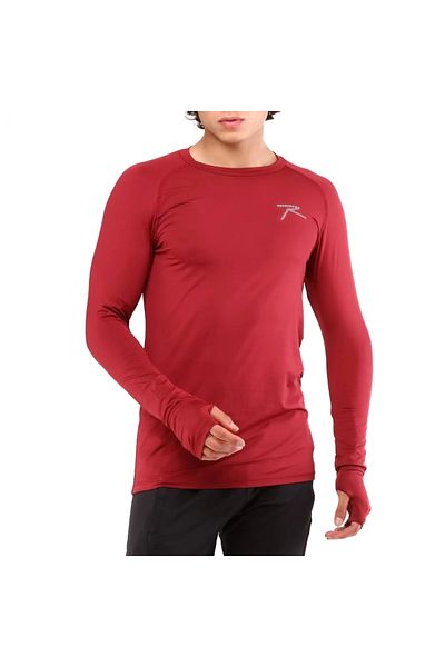 raru Αθλητικό μπλουζάκι Ignıs Claret Red με μακρύ μανίκι Technical Performance