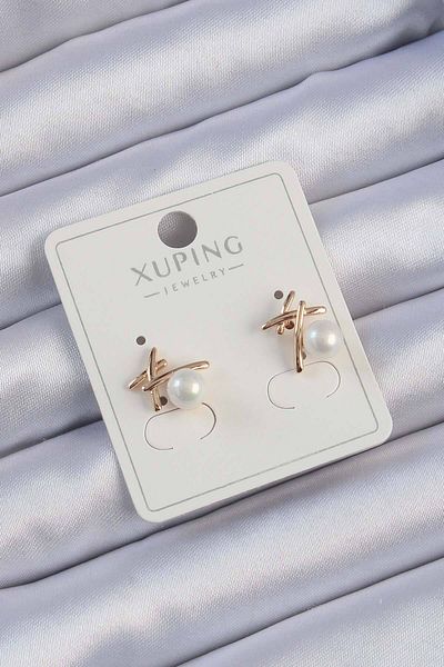 Skygo Xuping Rose Color Pearl Jewelled Stick Earrings - Tj-Bkp9393