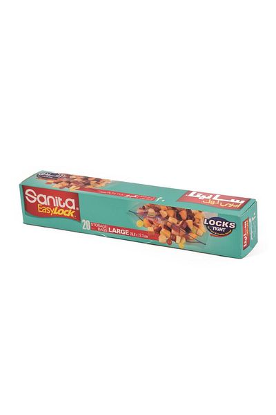 Sanita Clear Plastic Ziplock Bags 20 Bags (Large Size)