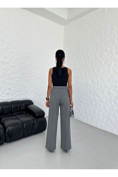 Moka Shopin Mokashopin High Waist Straight Fit Palazzo Trousers