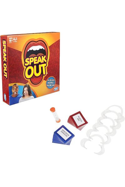 Hasbro Speak Out Board Game Mouthpiece Game Mouthguard Challenge Game