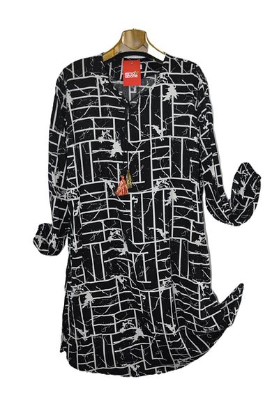 elma abone Large Size Viscose Lace-Up Tunic