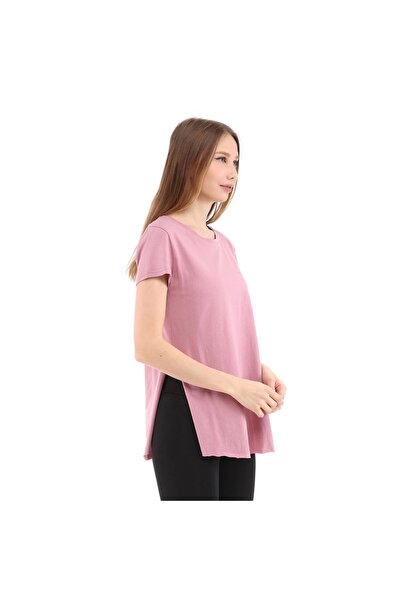 raru Γυναικείο μπλουζάκι με λαιμόκοψη 100% βαμβακερό FUMUS PINK