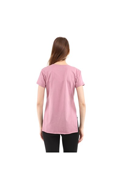 raru Γυναικείο μπλουζάκι με λαιμόκοψη σε σχήμα V από 100% βαμβάκι FRAGUM PINK