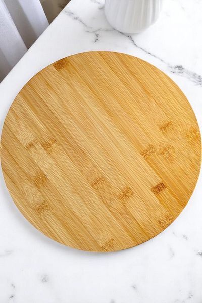 Mirilliahome Bamboo Rotating Pizza Board – Cheese & Breakfast Serving Presentation Plate