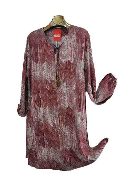 elma abone Large Size Viscose Lace-Up Tunic