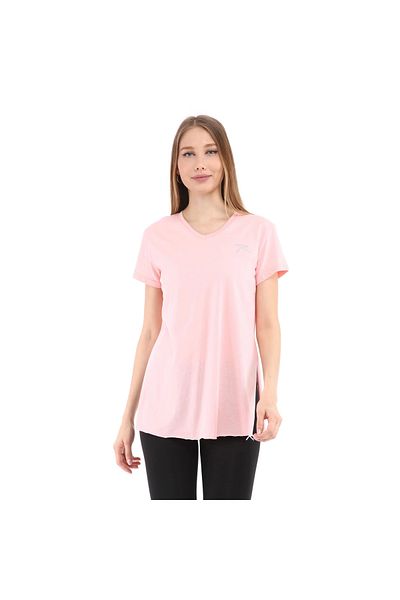 raru Γυναικείο μπλουζάκι Fragum Pink από 100% βαμβάκι με λαιμόκοψη