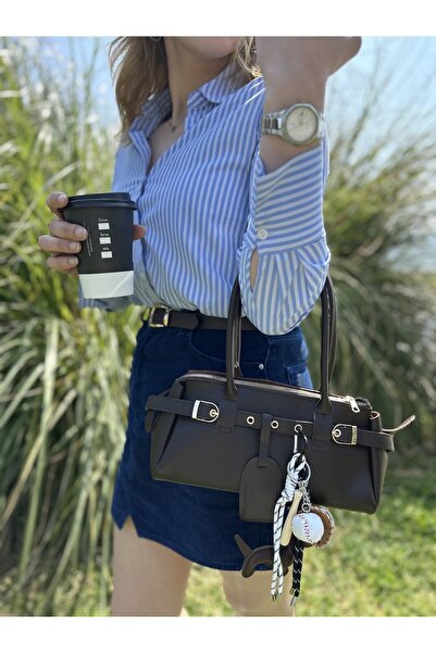 SİNİSA BAG Geantă de mână și de umăr pentru femei cu centură cu cataramă dubl...