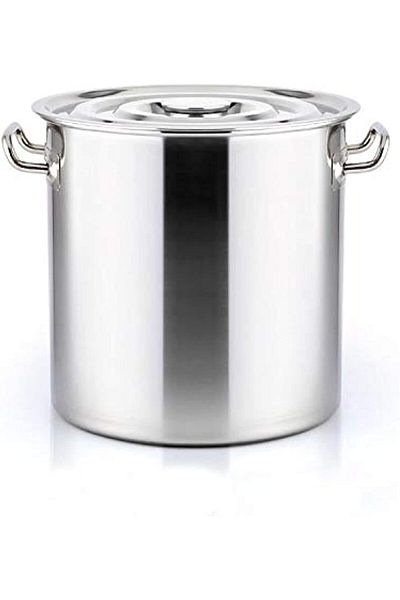 ALMUFARREJ Stainless Steel Barrel Pot, 100 Liters, 50 cm Height, Silver Finish, Open Top