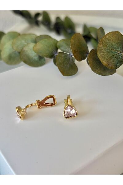 arya luxe Çocuk Küpe Klipsli Beyaz Kalpli