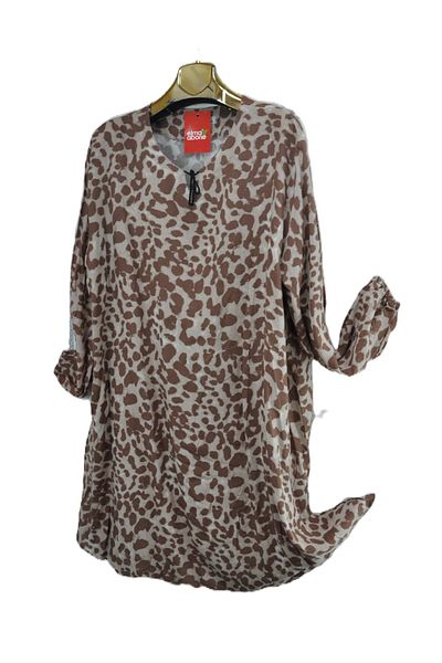 elma abone Large Size Viscose Lace-Up Tunic