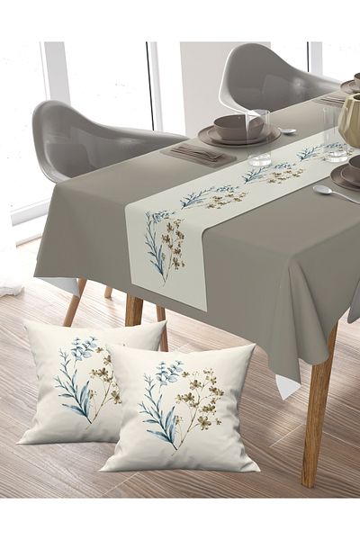 Ardizayn Albastru, țesătură de bumbac, balcon, grădină, calea de bucătărie și set de 2 huse de pernă