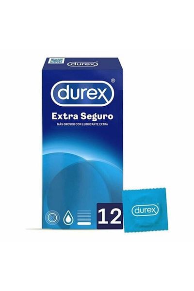 Durex Extra Seguro Condoms, Transparent, 12 pieces, Ø5.6cm