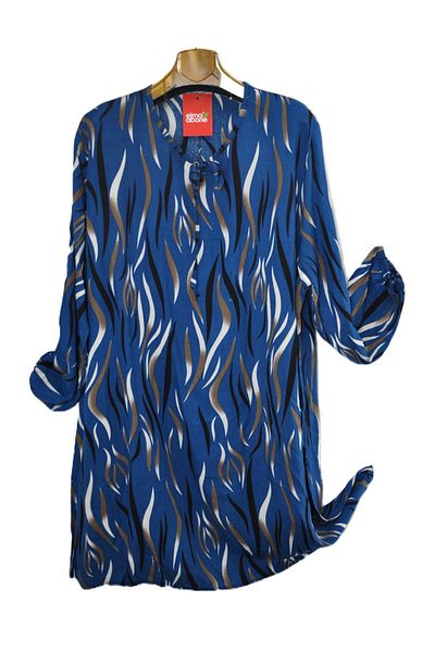 elma abone Large Size Viscose Lace-Up Tunic