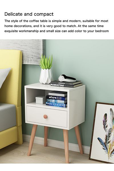 AnneFish 45*35*60cm Nightstand Bedside Table Nightstands End Coffee Table Open Storage Shelf for Bedrooms