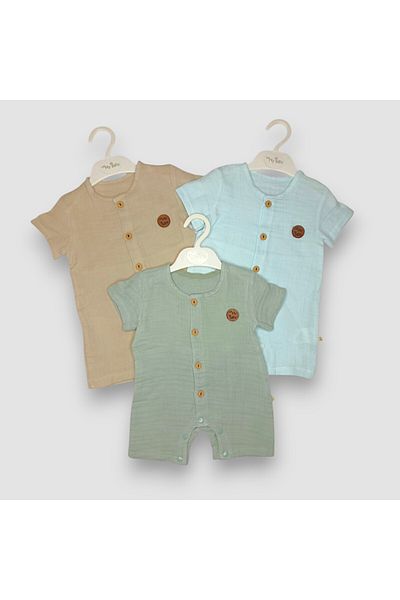 For My Baby Muslin Snap Jumpsuit Summer Half