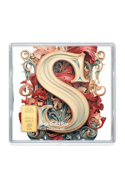 JEWELAi 24 ayar altın S Harfi külçe 1 gr, TS31287 Kodlu