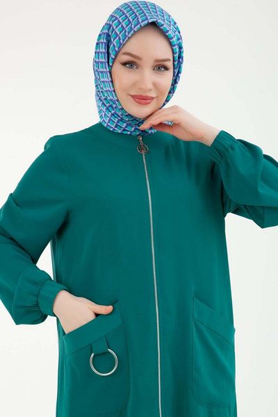 Armine Women's Elastic Sleeves Pocket Zippered Clothing 24Yt546