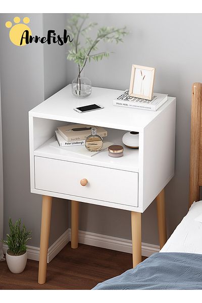 AnneFish 45*35*60cm Nightstand Bedside Table Nightstands End Coffee Table Open Storage Shelf for Bedrooms