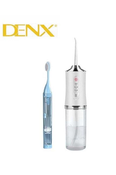 Denx مجموعة العناية بالأسنان الذكية بتقنية خيط تنظيف الأسنان بالماء مع فرشاة أسنان مبتكرة