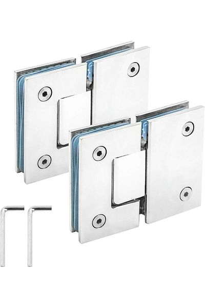 Generic AZKEEGREY 2 Pcs Frameless Shower Door Hinges, 180 Degree Glass Frameless Door Hinges, Heavy Duty 304