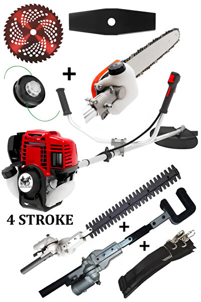 ABLACKS 4 Zamanlı Profesyonel Yan Tırpan + Dal Budama + Ağaç Silkeleme + Çit ...