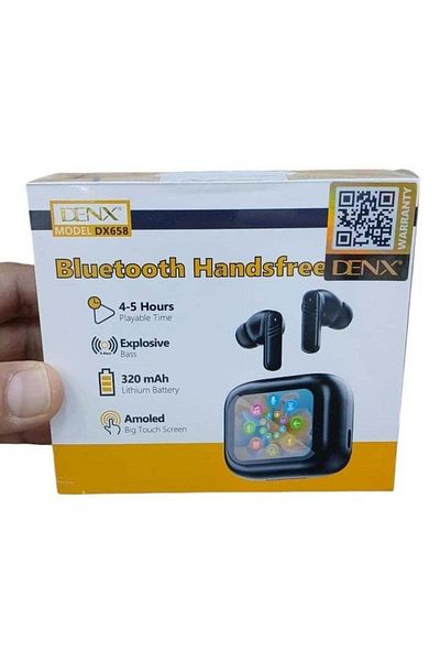 Denx سماعة بلوتوث لاسلكية بدون استخدام اليدين مع شاشة لمس AMOLED