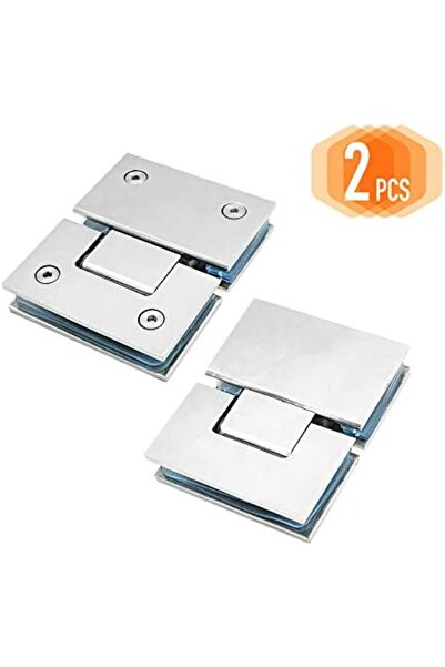 Generic AZKEEGREY 2 Pcs Frameless Shower Door Hinges, 180 Degree Glass Frameless Door Hinges, Heavy Duty 304