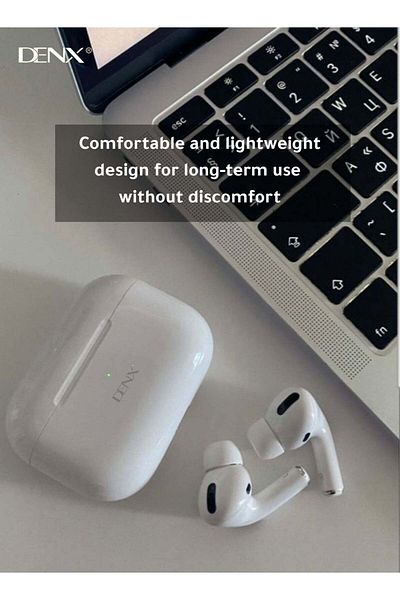 Denx سماعات أذن لاسلكية - سماعات أذن بلوتوث 5.3 داخل الأذن مع وقت تشغيل يصل إلى 30 ساعة، وإلغاء الضوضاء، والتحكم باللمس،