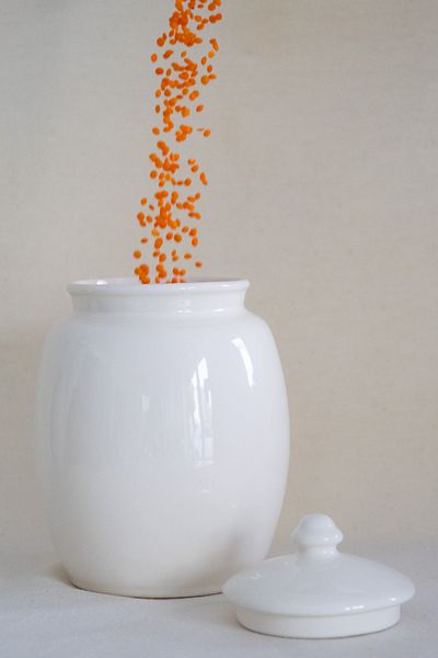 Beige & Stone Natural Ceramic Glossy White Food Storage Jar