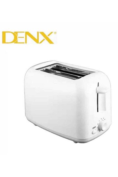 Denx محمصة خبز بشريحتين بقوة 650 واط مع 6 مستويات مختلفة لدرجة الحرارة باللون الأبيض