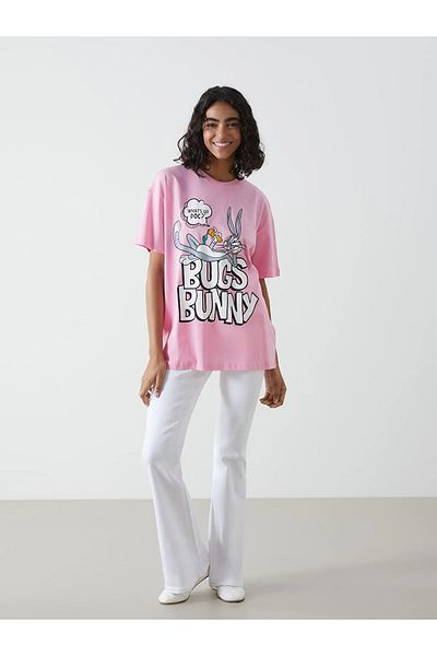 LC Waikiki Tricou de damă cu decolteu cu imprimeu Bugs Bunny
