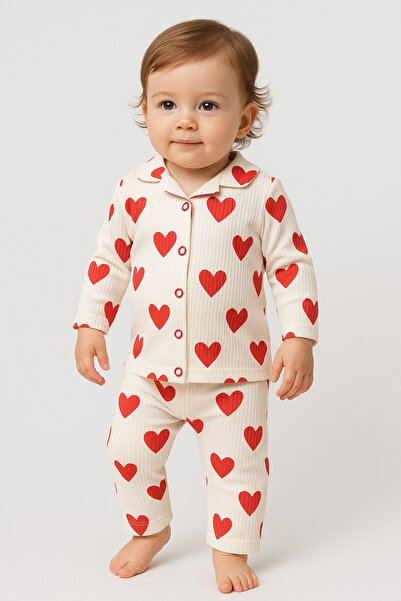 nevrankids Heart Big Pattern Kız Bebek 2’li Pijama Takım