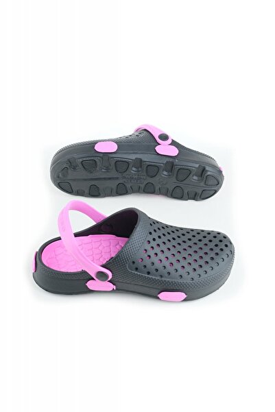 CRACOS Women's garden clogs made of EVA material, black/pink, size 39, very light, 26 centimeters